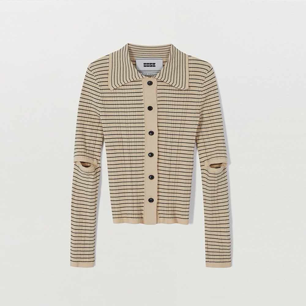 EENK - SET! nwot Sinky Ribbed Striped Beige Knit Sweater & Matching Tank